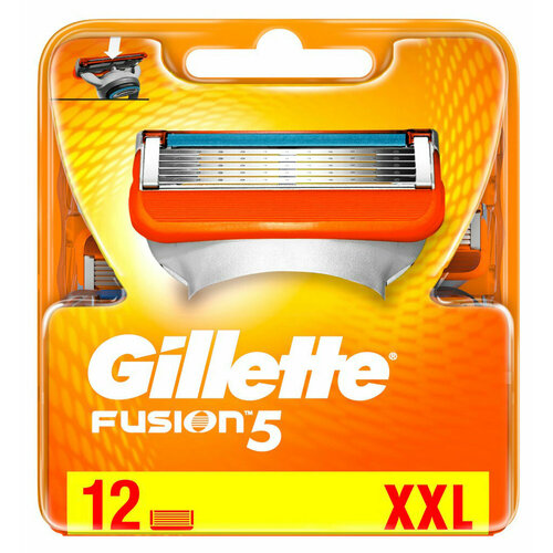 Gillette Fusion Сменные кассеты для бритья, 12 шт