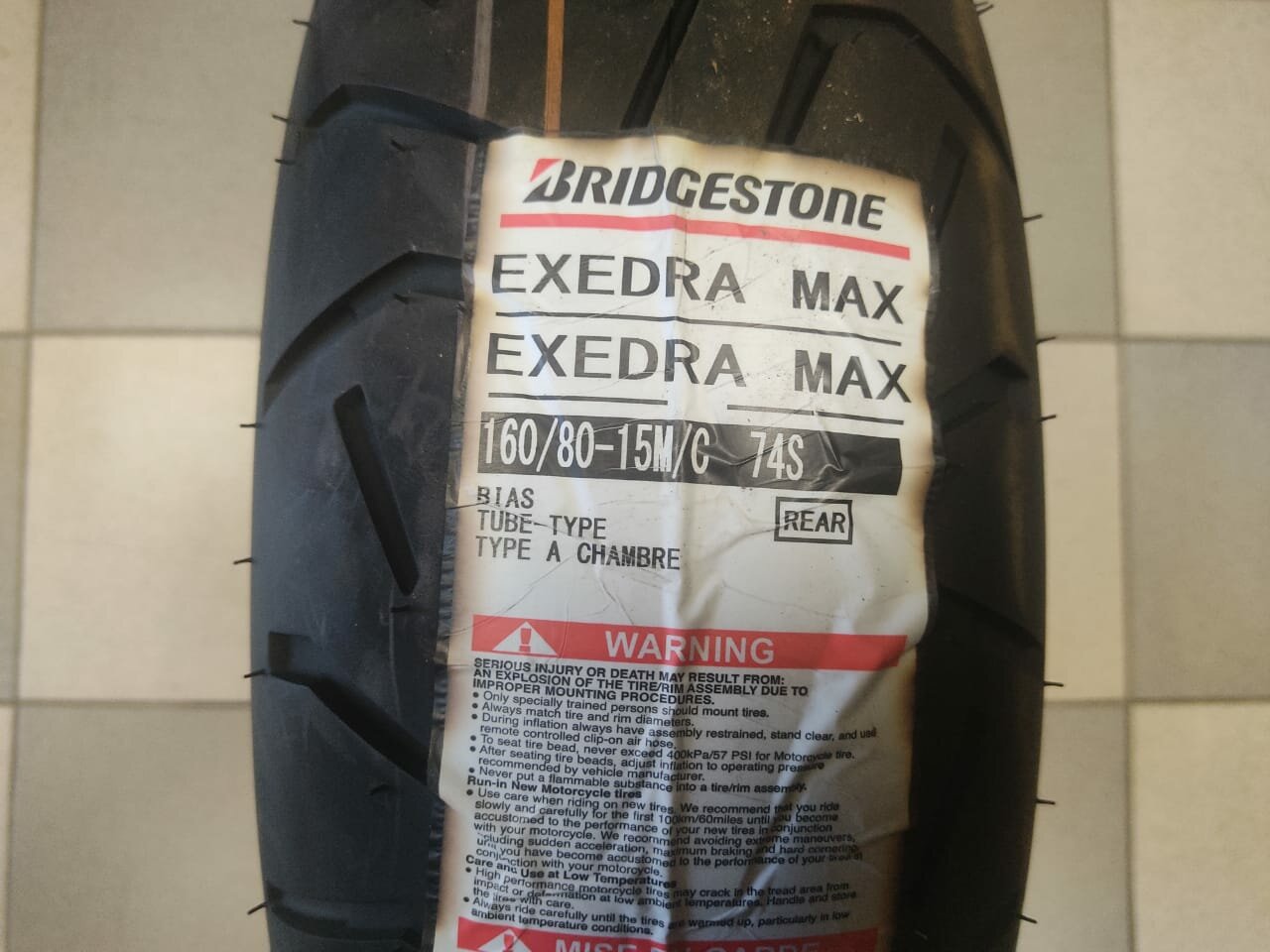 Мотошина / шина для мотоцикла Bridgestone Exedra Max 160/80-15 74S Rear TL — фото 6