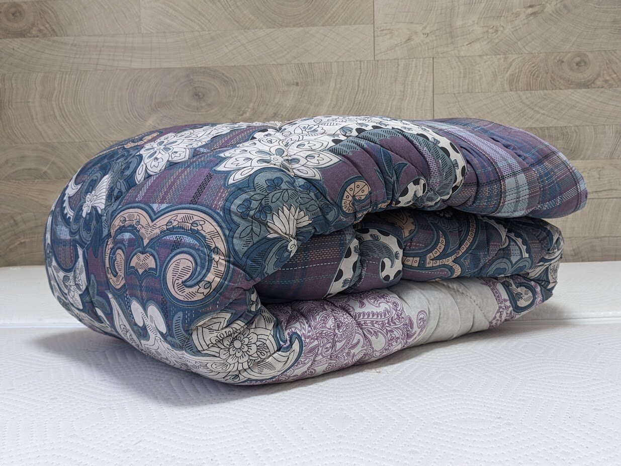 Одеяло ватное всесезонное 140х205, чехол - поликоттон, разноцветное, вариант 3 - фотография № 4