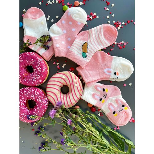 фото Носки 5 пар, размер 12/14, белый, розовый нет