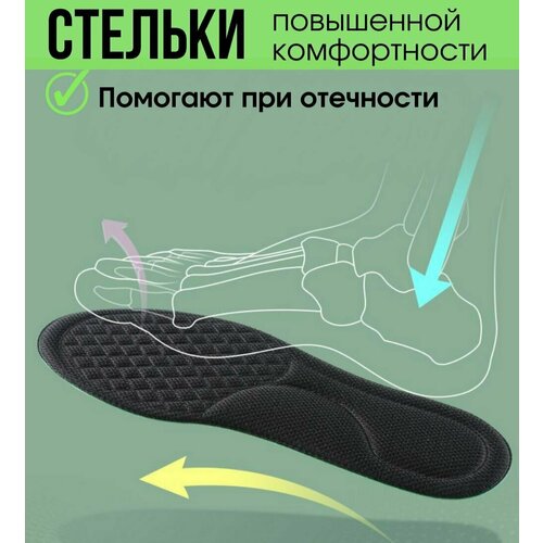 Стельки анатомические для обуви Good Ideas взрослые женские мужские размер 43-45 черные 1 пара 298₽