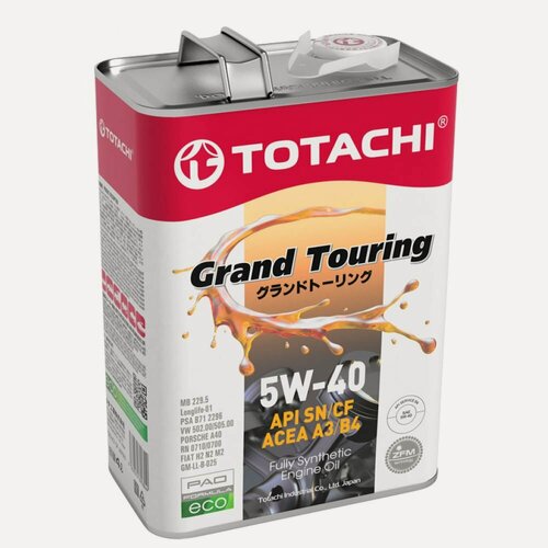 Изображение товара Моторное масло TOTACHI Grand Touring Fully Synthetic SN/CF 5W-40 4л 11904 эффективной работы