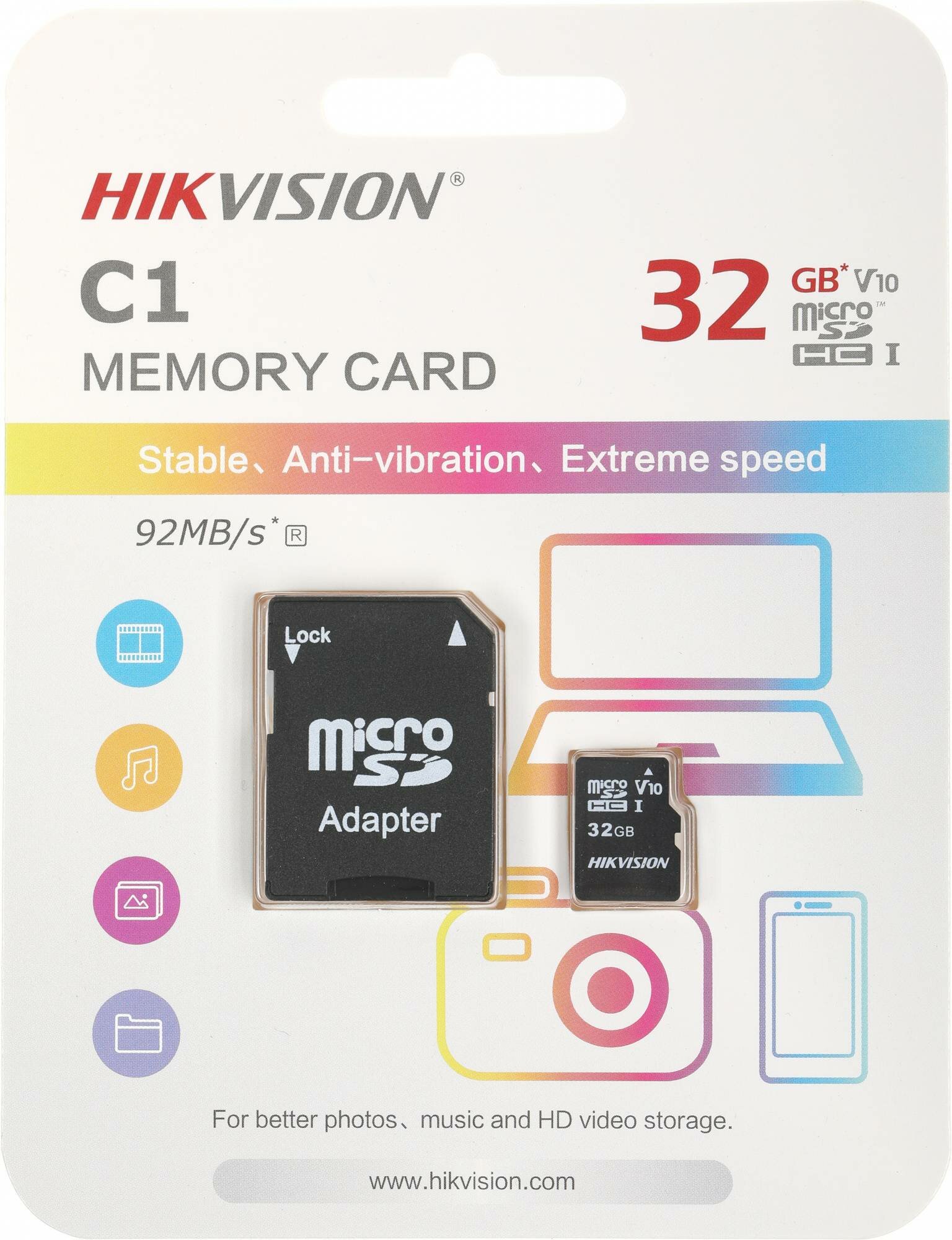 SD карта Hikvision Premier HS-TF-C1-32G+microSD-->SD Adapter - фотография № 10