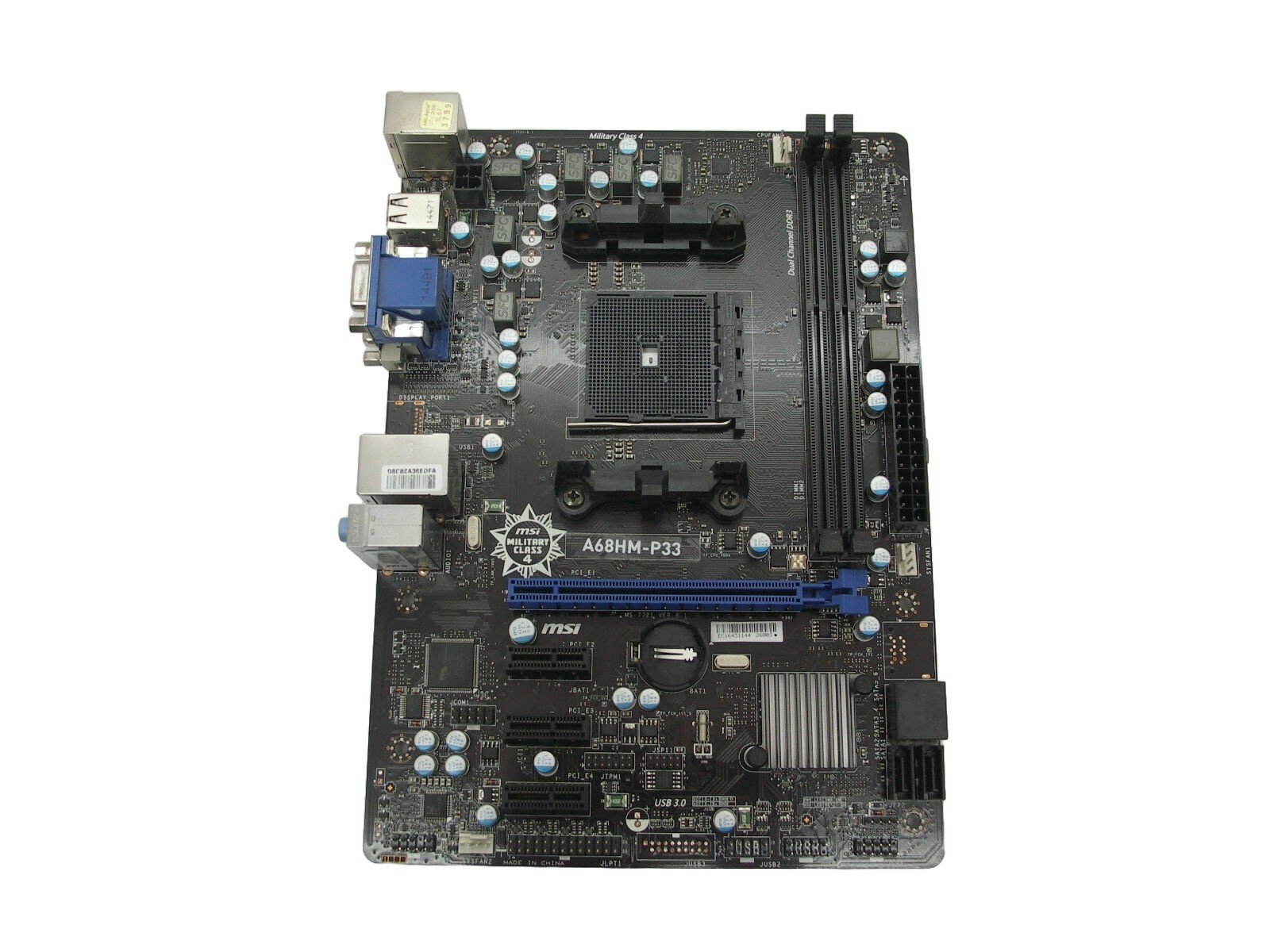 Материнская плата S-FM2+ MSI A68HM-P33 MS-7721 VER:8.1 (A68/2xDDR3/SATA/Sb/Lan/DVI/SVGA/mATX)