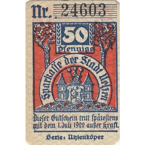 Германия (Веймарская Республика) Ильцен 50 пфеннигов 1921 г. (O) германия веймарская республика ильцен 50 пфеннигов 1921 г 2