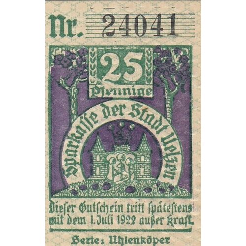 Германия (Веймарская Республика) Ильцен 25 пфеннигов 1921 г. (N) (2) германия веймарская республика ильцен 25 пфеннигов 1921 г r