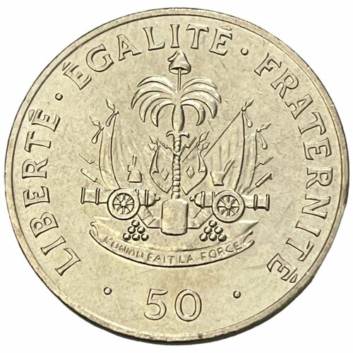 банкнота номиналом 50 гурдов 2010 года гаити Гаити 50 сантимов 1991 г.