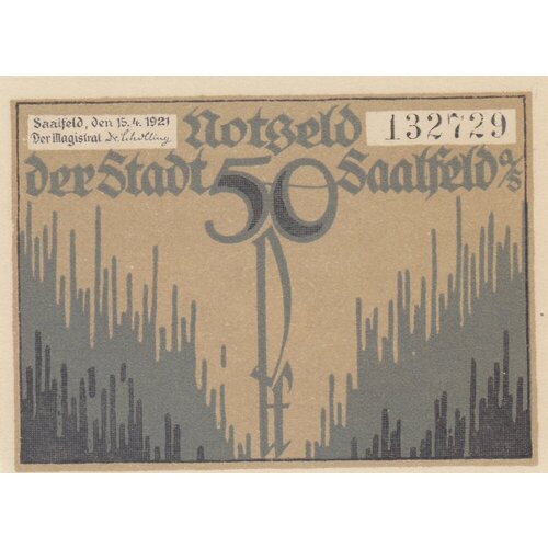 Германия (Веймарская Республика) Заальфельд 50 пфеннигов 1921 г. (№1) (3)