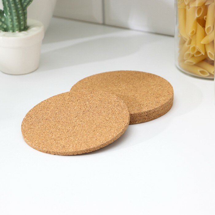 фото Набор подставок под горячее Доляна, 4 шт, d=10 см