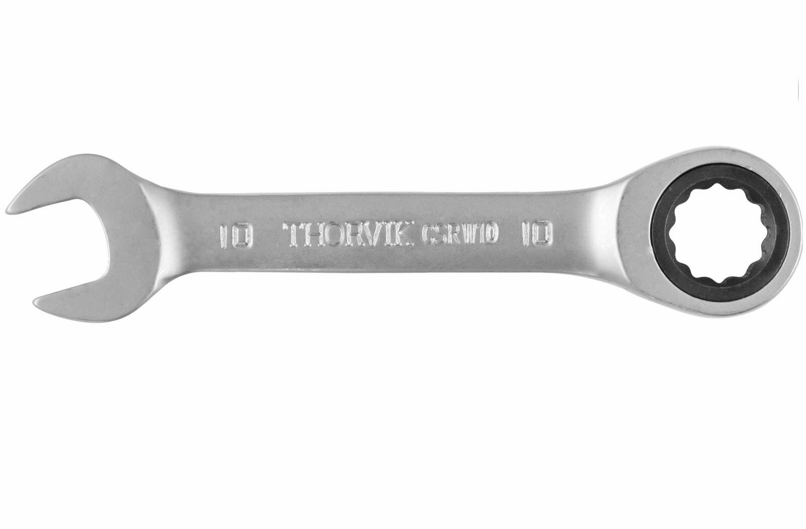 Ключ гаечный комбинированный трещоточный короткий 10 мм Thorvik