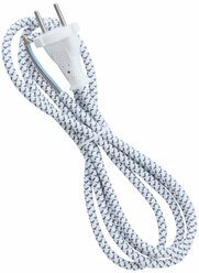 Сетевой шнур SmartBuy в тканевой оплетке 1,8 метра, 6А/1,2кВт, белый (SBE-06-P10-w)
