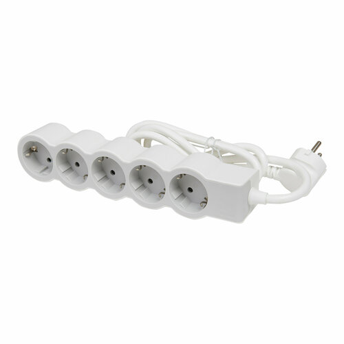L694571 Удлинитель Стандарт 5x2К+З, с кабелем 5м, бело-серый удлинитель legrand стандарт 3x2к з 1 5м белый 695001