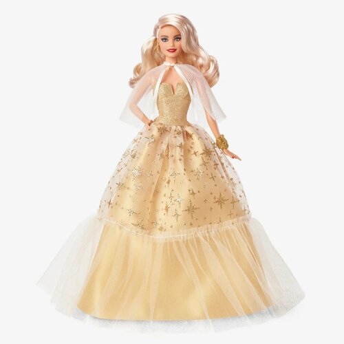 Кукла Barbie 2023 Holiday Doll (Барби Праздничная 2023 Блондинка) 35 02 золотые серьги со звездами