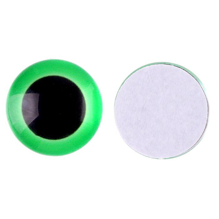 Глаза на клеевой основе, набор 10 шт, размер 1 шт. — 12 мм, цвет зелёный