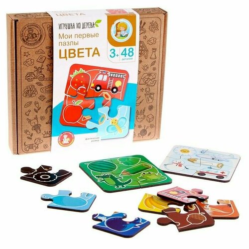 Пазлы из дерева Мои первые пазлы Цвета 48 элементов 981₽
