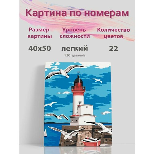 Картина по номерам на холсте/ Маяк, 40х50 см