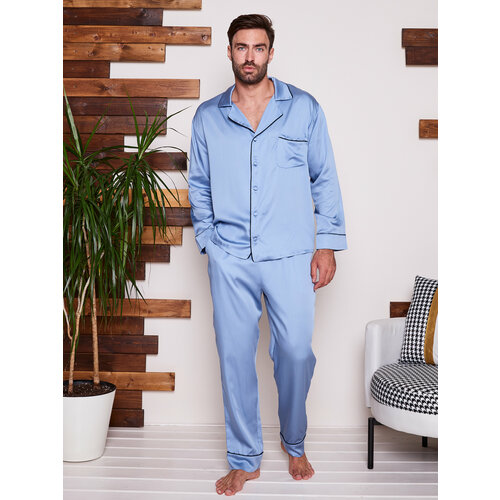 Пижама Малиновые сны, размер 54, голубой