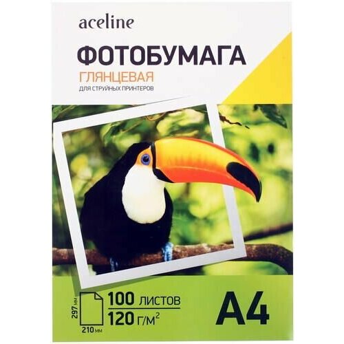 Фотобумага Aceline Glossy 0805550 , A4, 120 г/м , 100 л, покрытие - глянцевое, 5760 dpi