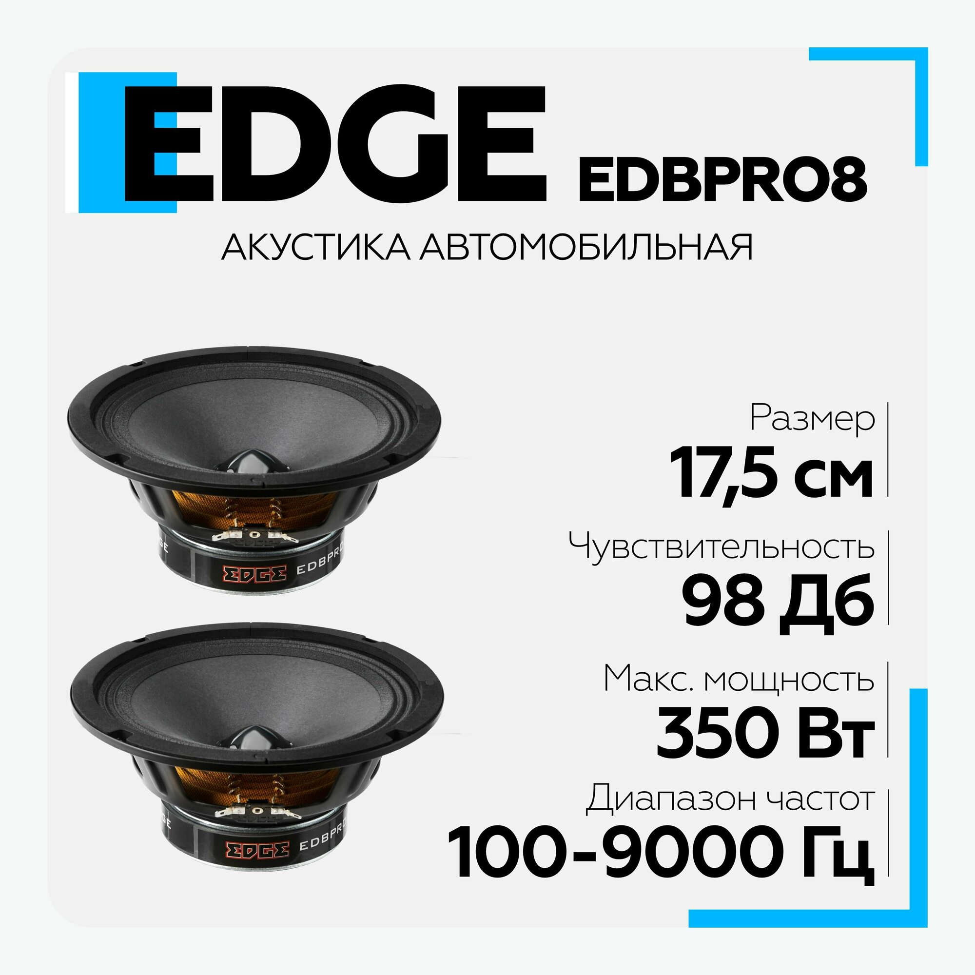 Акустическая система EDGE EDBPRO8-E0 (2 шт.) мидбасс