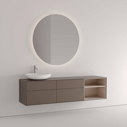 Тумба подвесная под две раковины 150 см. Vivomobili GRIGIO LONDRA