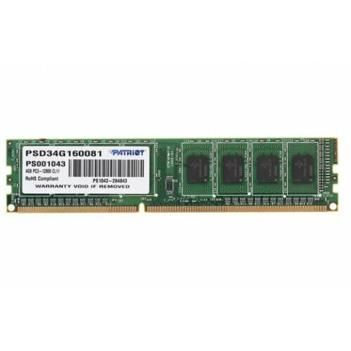 Оперативная память Patriot Memory DDR3 4Gb 1600MHz pc-12800 Signature CL11 15V PSD34G160081B 114500₽