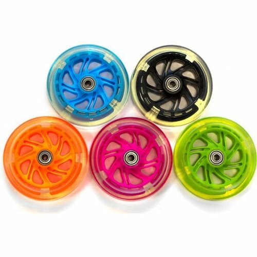 Колесо для самоката TRIX 120мм, с подшипниками ABEC 7, переднее, светящееся, оранжевое