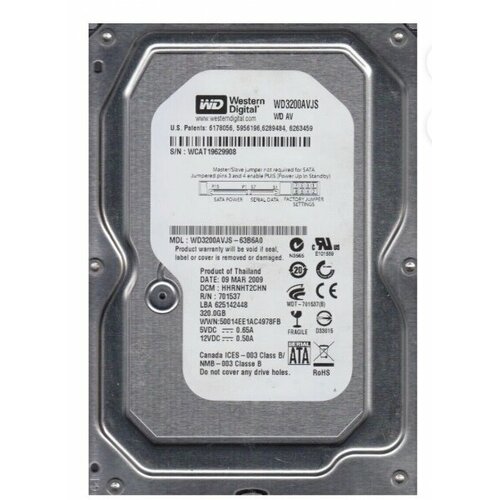 Жесткий диск Western Digital WD3200AVJS 320Gb SATAIII 35 HDD 396500₽