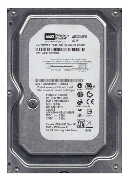 Жесткий диск Western Digital WD3200AVJS 320Gb SATAIII 3.5" HDD