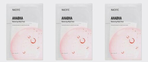 NACIFIC Маска для лица на тканевой основе AHA BHA Balancing Mask Pack 30 г, 3 шт