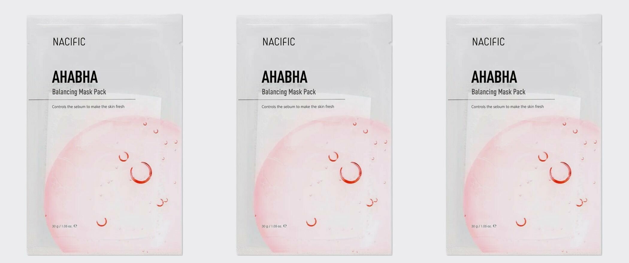 NACIFIC Маска для лица на тканевой основе AHA BHA Balancing Mask Pack 30 г, 3 шт