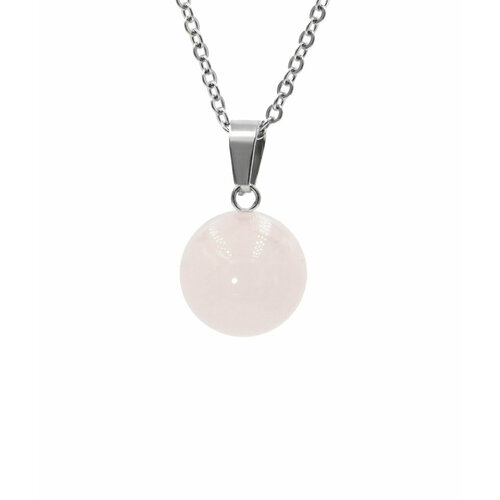 Колье SILVARIE, розовый кварц, длина 50 см, розовый/серебристый