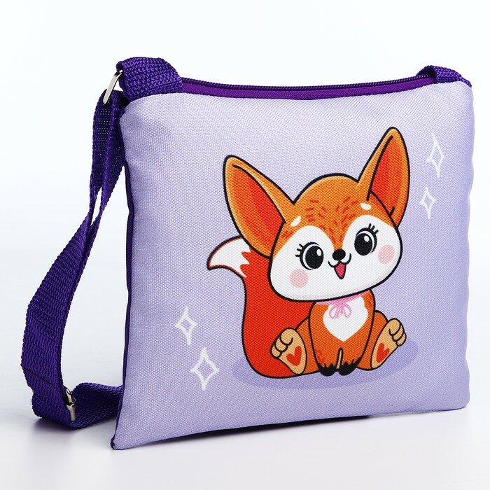 NAZAMOK KIDS Сумка детская для девочки «Лисичка», 18×14 см, отдел на молнии, фиолетовая