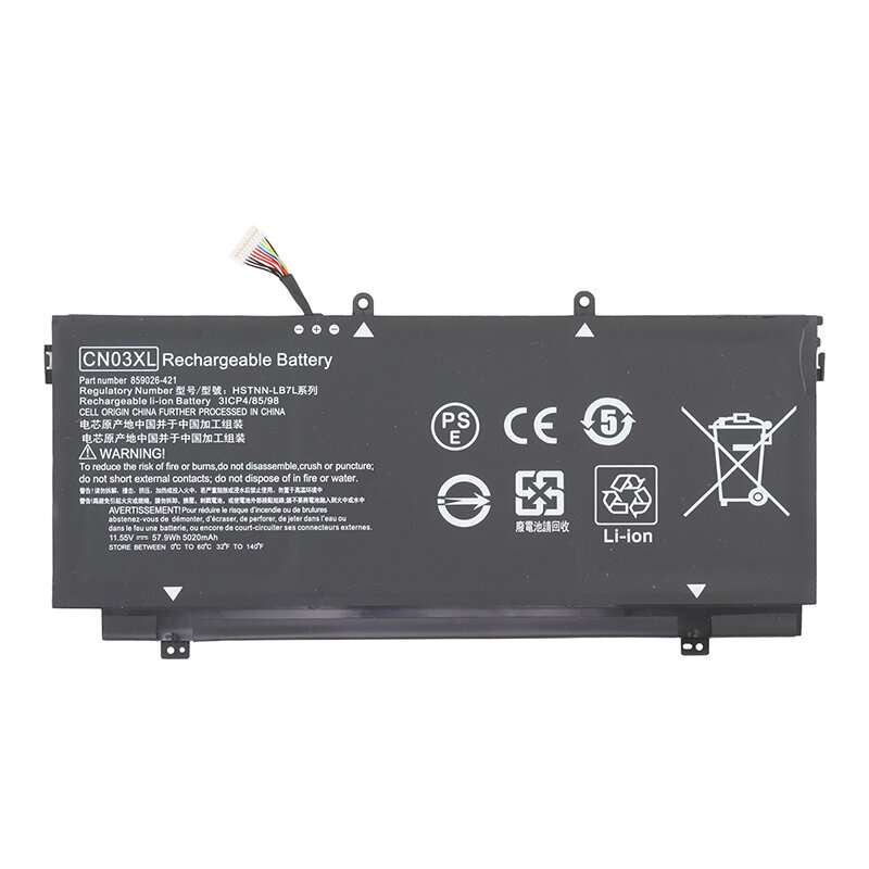 Аккумулятор OEM (совместимый с CN03XL) для ноутбука HP Spectre X360 11.55V 5000mAh длинный шлейф черный