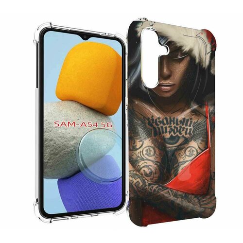 Чехол MyPads санта-клаус-девушка для Samsung Galaxy A54 задняя-панель-накладка-бампер