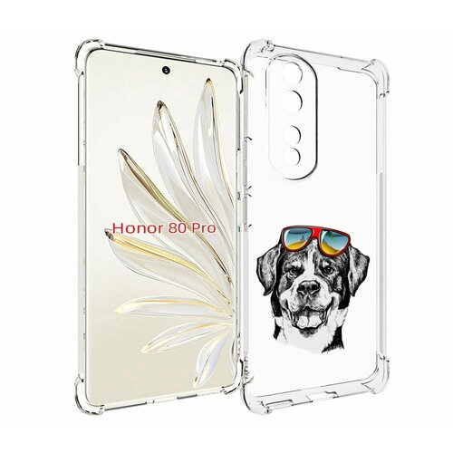 Чехол MyPads счастливая собака для Honor 80 Pro задняя-панель-накладка-бампер