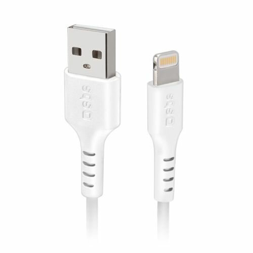 SBS Mobile Кабель Lightning USB металлические разъемы, 2 м, белый