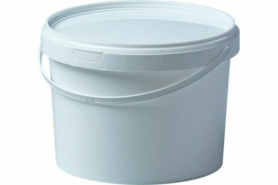 фото Ведро Тара. ру полипропилен, 3.3 л, круглое, с белой крышкой, белое 26382