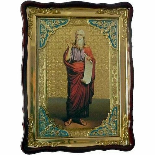 Храмовая икона Илия (Илья) Пророк в фигурном киоте 60 Х 80 см, арт ХБИ-224