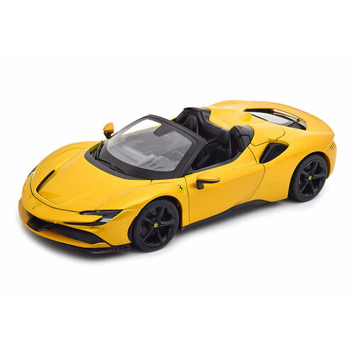 Ferrari SF90 spider 2021 yellow metallic модель автомобиля bburago ferrari f1 sf90 16 себастьян из сплава 1 43 2019