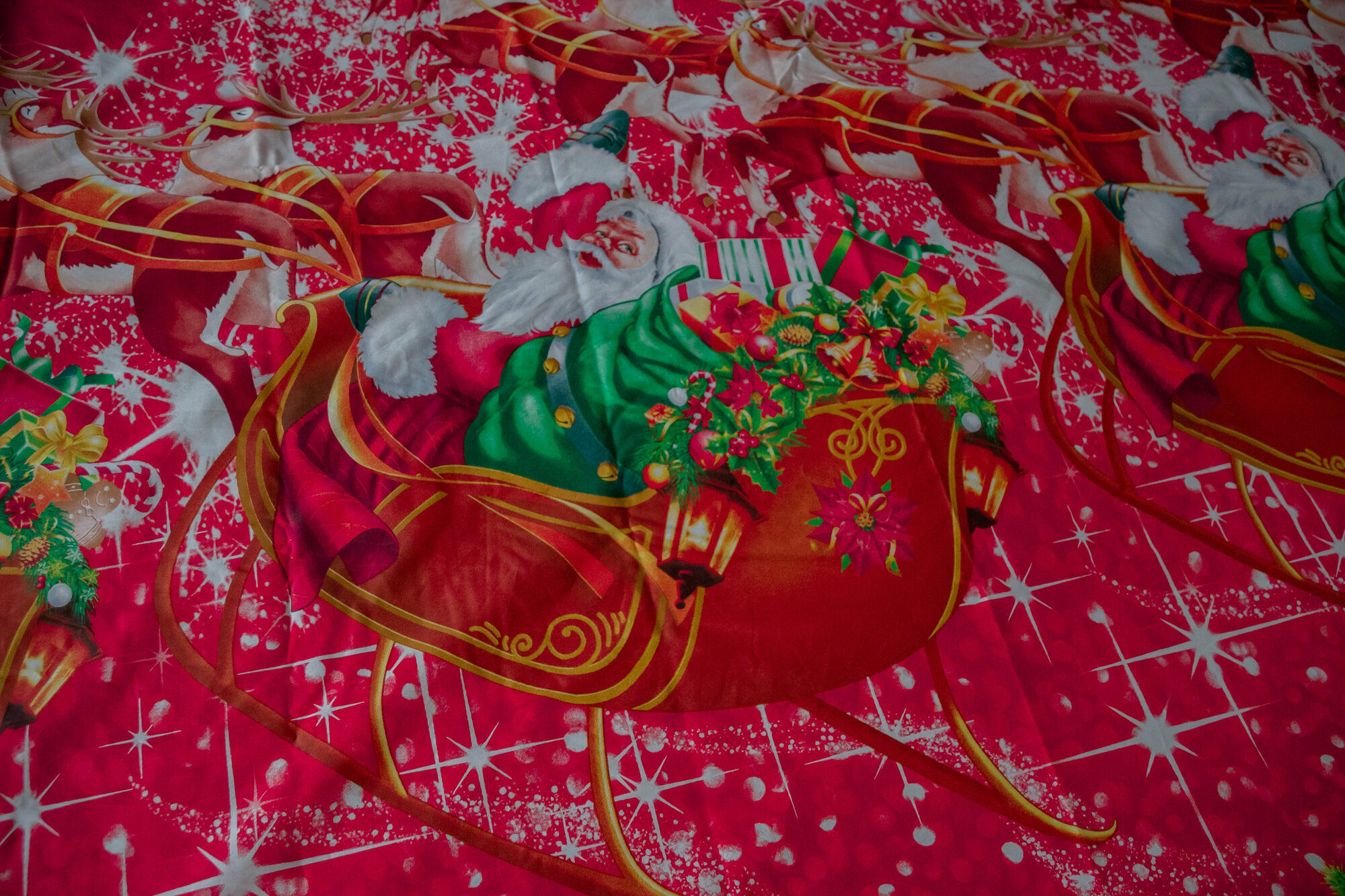 Комплект постельного белья "Новогодние огни", 2-спальный, хлопок, Элис Текстиль - фотография № 4