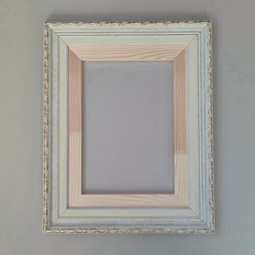 Изображение товара Багетная рама с подрамником для картин (BR59.33) 40*50 см, цвет: бежевый, с эффектом паспарту