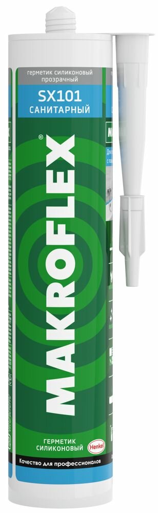 фото Герметик силиконовый санитарный Makroflex прозрачный 290 мл уксусный