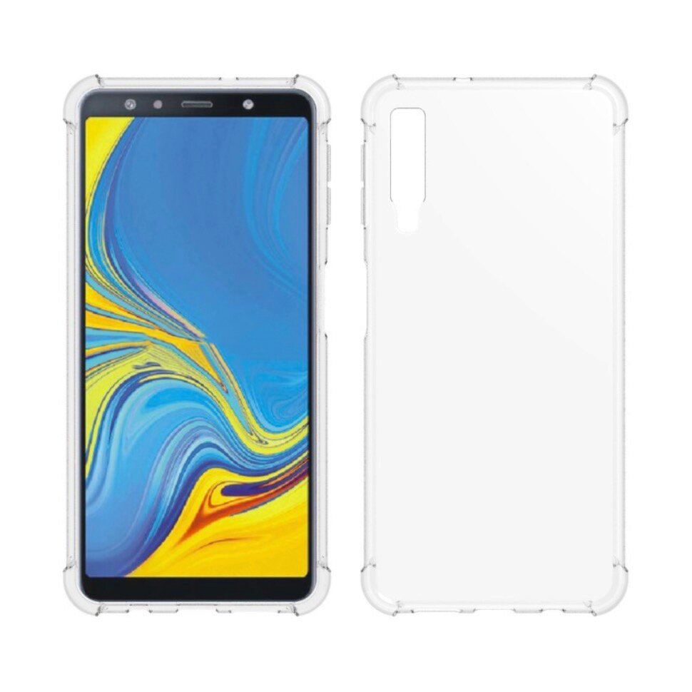 Чехол-бампер MyPads Tocco для Samsung Galaxy A7 (2018) SM-A750FN/DS с усиленной защитой углов противоударный прозрачный