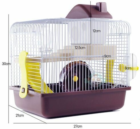 Клетка для мелких грызунов 27x21x31см, коричневая / клетка для хомяка - фотография № 7