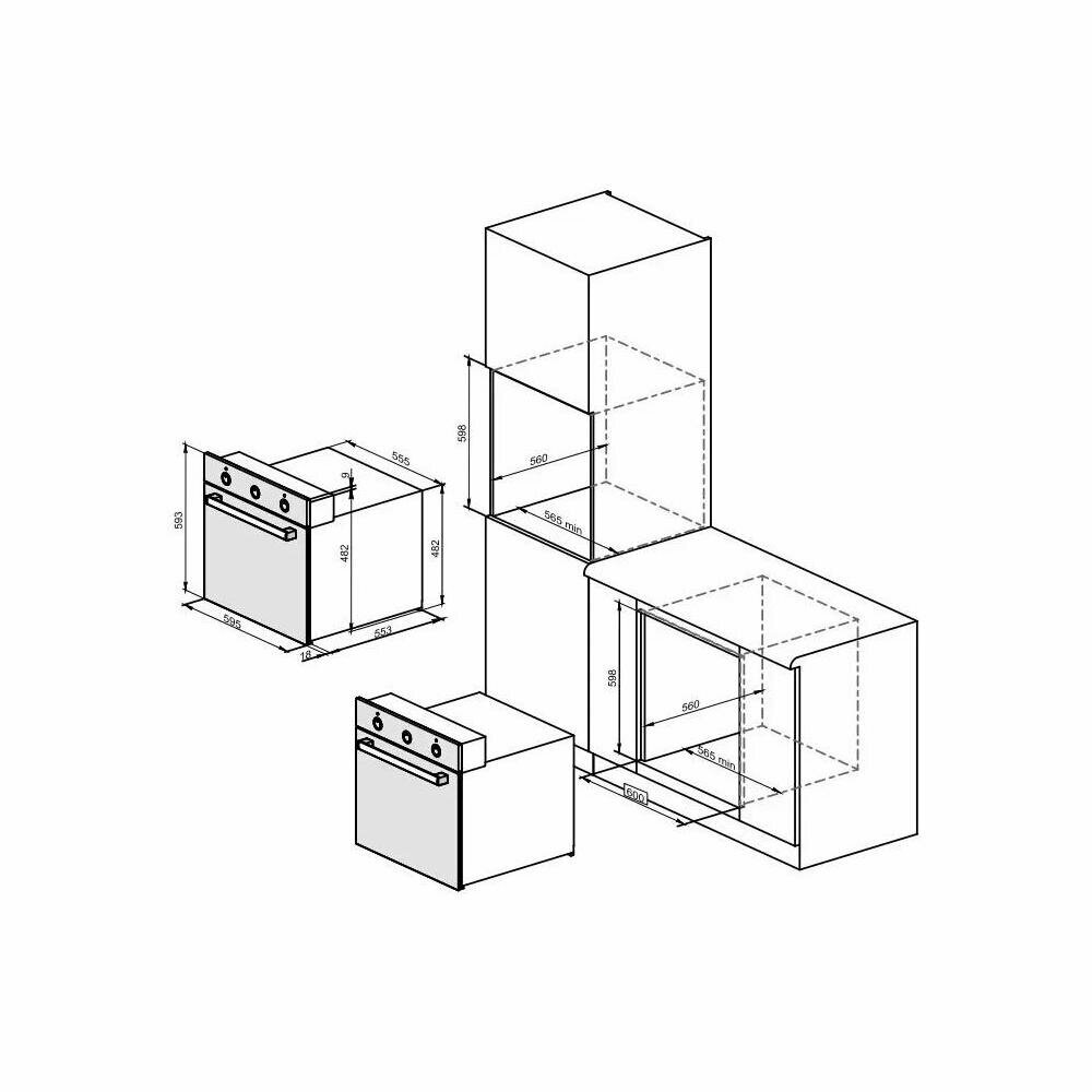 Встраиваемая газовая духовка Darina Духовой шкаф PL BDE112 708 1GR - фотография № 4