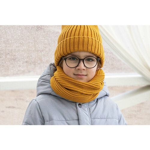фото Шарф ko-ko-ko, 1-3 года, горчичный
