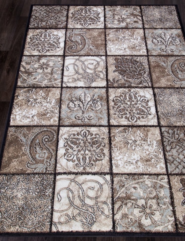 фото Российский ковер Valencia Delux D328 - BROWN (0.8 х 1.5 м)