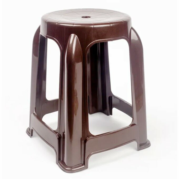 фото Табурет пластиковый 35х35х45 см Verde "Dacha" максимальная нагрузка 140 кг, цвет коричневый