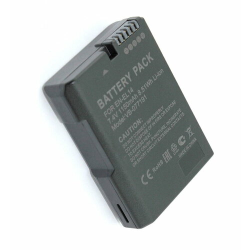 Аккумулятор для фотоаппарата Nikon EN-EL14, EN-EL14a 7,4V 1150mAh код mb077191 аккумулятор для фотоаппарата nikon en el14 en el14a 7 4v 1150mah код mb077191