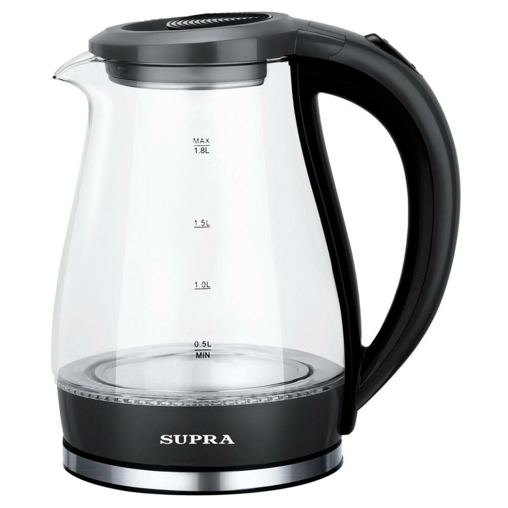 фото Чайник Supra KES-1855G черный/прозрачный